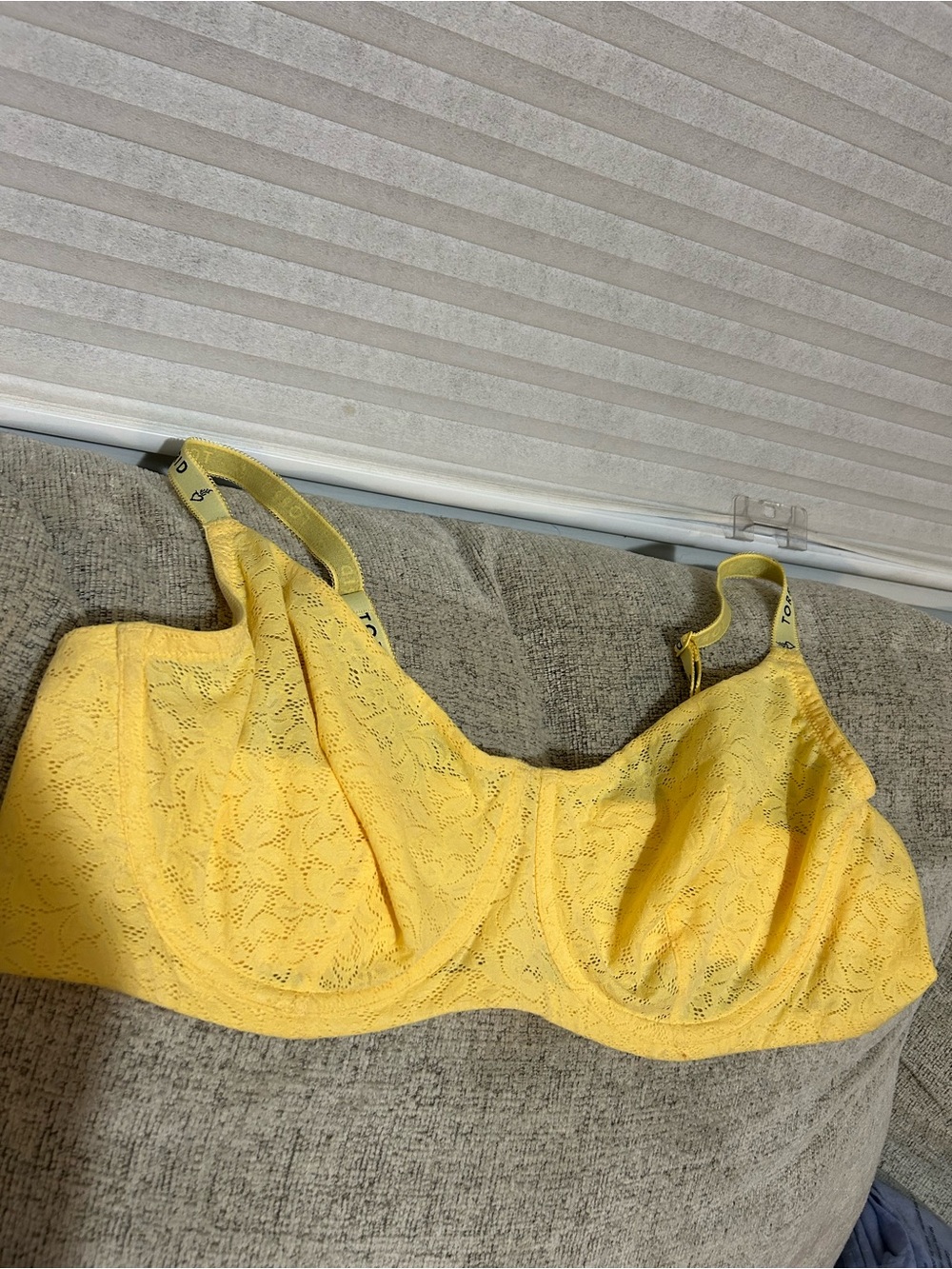 Torrid Curve Butter Yellow Lace Underwire Bra 46B Women’s Plus Size